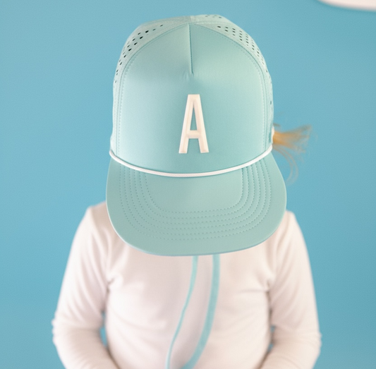 Aqua (custom letter hat)