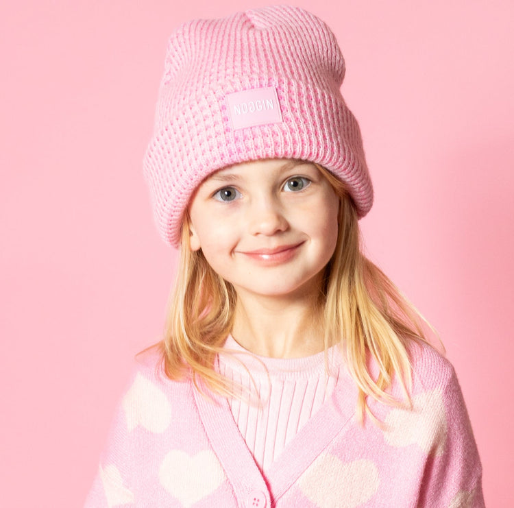 PINK WarmHug Waffle Beanie - Noggin Headwear