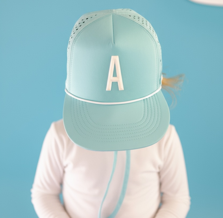 Aqua (custom letter hat)