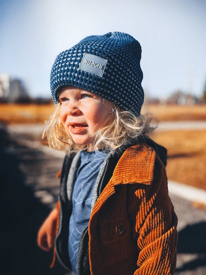 BLUE WarmHug Waffle Beanie - Noggin Headwear