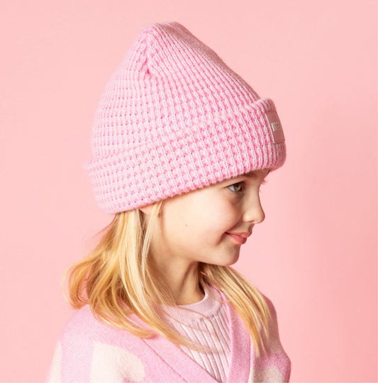 PINK WarmHug Waffle Beanie - Noggin Headwear