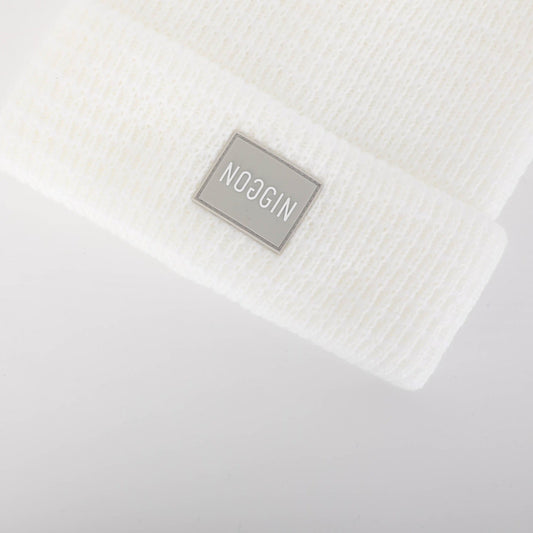 WHITE WarmHug Waffle Beanie - Noggin Headwear